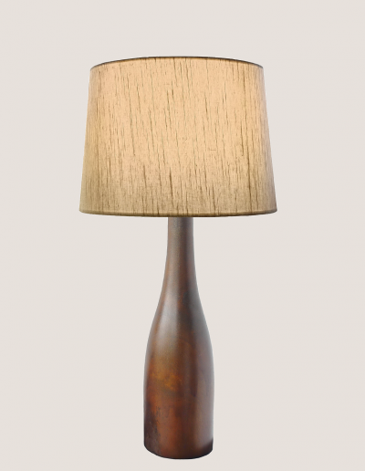 Antique Finish wood lamp with Linen Shade
