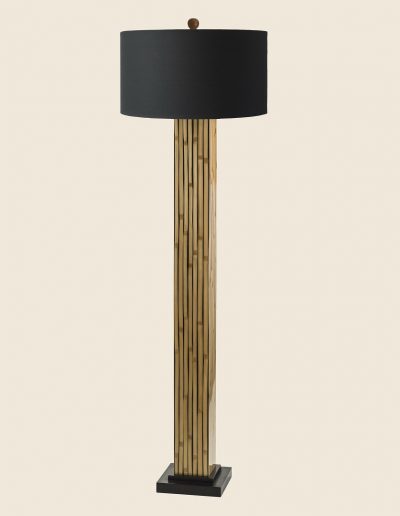 large Bamboo Resin Inlay Floor Lamp
