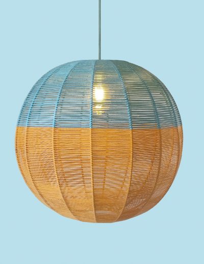 Blue Orange Yarn Pendant Light