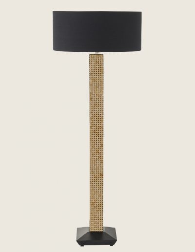 Coconut Inlay Floor Lamp on wood base