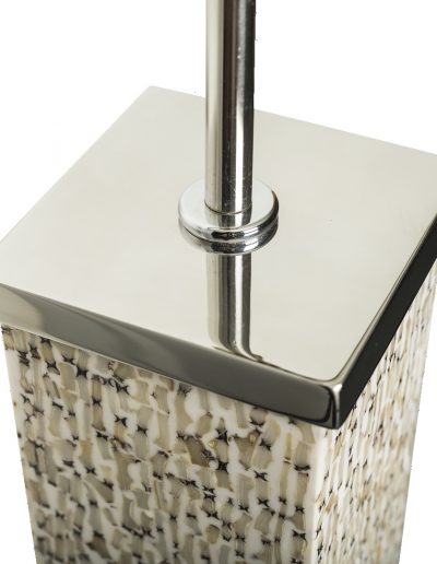 close up view of coral inlay Lamp, with Stainless Features