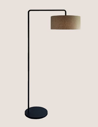 Metal Floor Lamp with Jute Shade