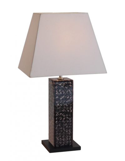 Seashell Inlay Black Resin table Lamp