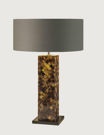 Seashell inlay Lamp with Khaki Cotton Shade