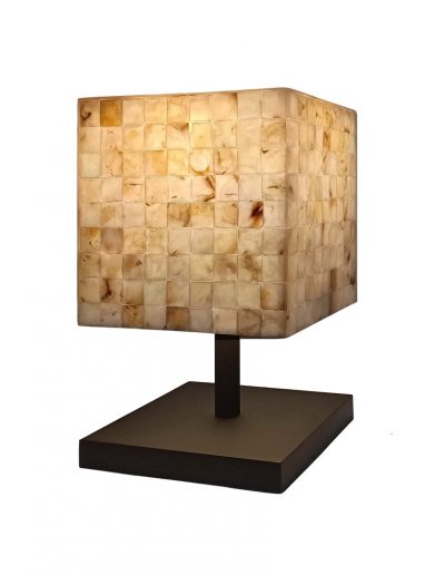 Seashell Mosaic Inlay Cube Table Lamp