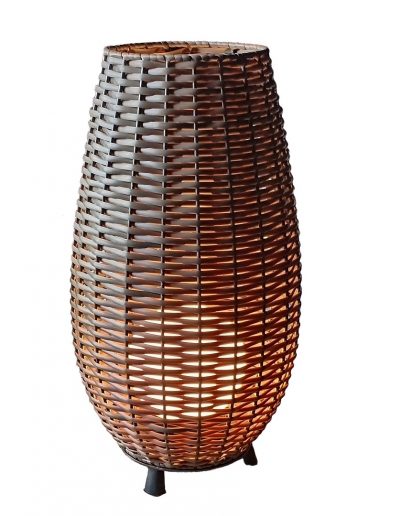 Synthetic Rattan Outdoor floor Lamp with opal Diffuser