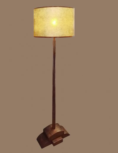 Teakwood Floor Lamp with parchment shade