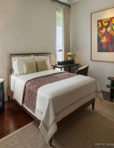 Interior design using hand crafted wood lamps