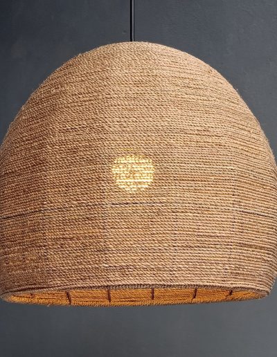 dome shape pendant light made from jute
