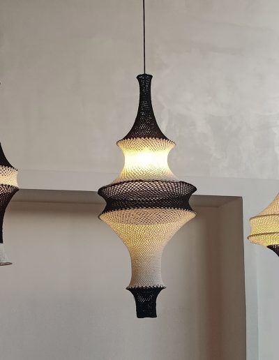 Moroccan style crochet pendant lights in bali villa