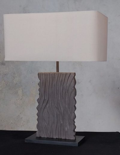 carved wood table lamp