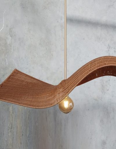 rattan wave shape pendant light